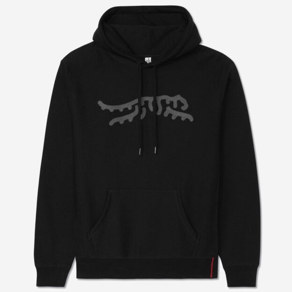 SUNDAY RED BLACK AND GRAY LUARE CHAIN STITCH FLEECE HOODIE  SIZE SMALL - Picture 2 of 9